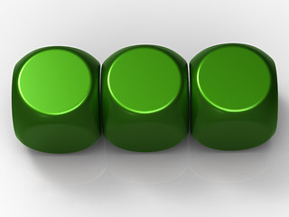 Image showing Three Blank Dice Show Background For 3 Letter Word