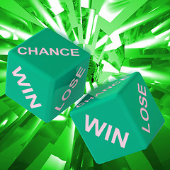 Image showing Chance, Win, Lose Dice Background Showing Gamble Losers 