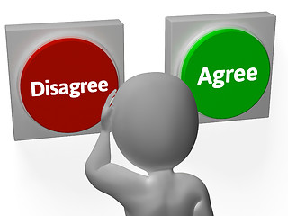 Image showing Disagree Agree Buttons Show Voting Or Poll