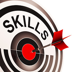 Image showing Skills Target Shows Aptitude, Competence And Abilities