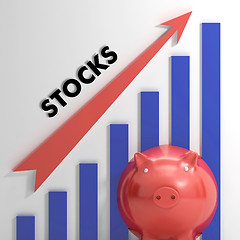 Image showing Raising Stocks Chart Shows Monetary Growth