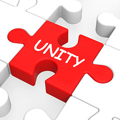 Image showing Unity Puzzle Shows Team Teamwork Or Collaboration