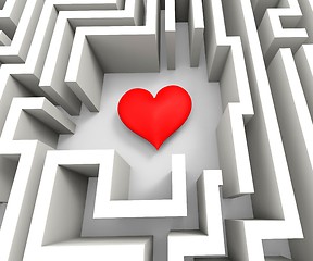 Image showing Finding Love Or Girlfriend Shows Heart In Maze