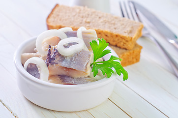 Image showing herring with onion and bread