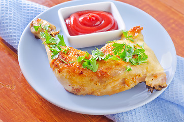 Image showing fried chicken leg