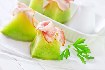 Image showing melon and ham