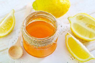 Image showing honey with lemon