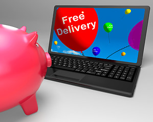 Image showing Free Delivery On Laptop Showing Free Shipping