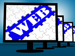 Image showing Web On Monitors Shows Websites Internet Www Or Net