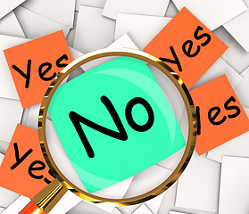 Image showing Yes No Post-It Papers Show Affirmative Or Negative