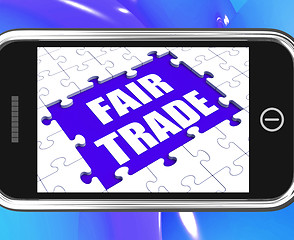 Image showing Fair Trade Tablet Means Shop Or Buy Fairtrade Products