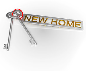 Image showing New Home Key Shows Moving Into House