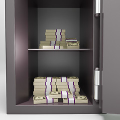 Image showing Open Safe With Money Shows Investment Funds