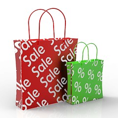 Image showing Sale Shopping Bags Showing Reductions