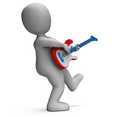 Image showing Guitarist Shows Rock Music Guitar Playing And Character