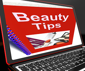 Image showing Beauty Tips On Laptop Showing Makeup Hints