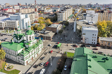 Image showing Church of Saviour in Tyumen and urban scene,Russia