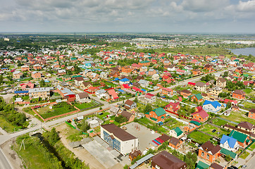 Image showing Aerial view of houses on housing estates. Tyumen