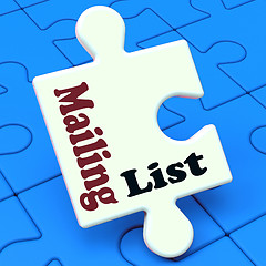 Image showing Mailing List Puzzle Shows Email Marketing Lists Online