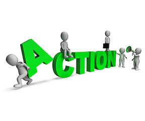 Image showing Action Characters Shows Motivated Proactive Or Activity