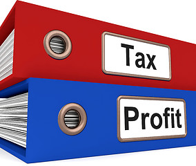 Image showing Tax Profit Folders Show Paying Income Taxes