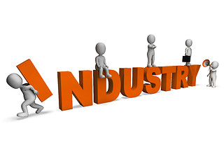 Image showing Industry Characters Shows Industrial Workplace Or Manufacturing