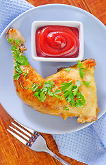 Image showing fried chicken leg
