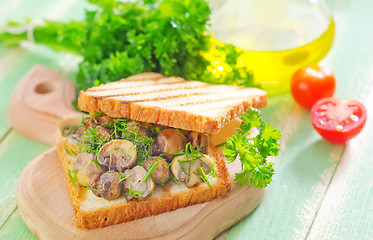 Image showing bread with mushroom