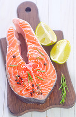 Image showing raw salmon steak