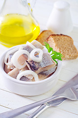 Image showing herring with onion and bread