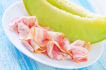 Image showing melon with ham