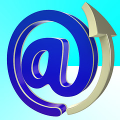 Image showing At-Symbol Shows E-mail Through Internet Technology