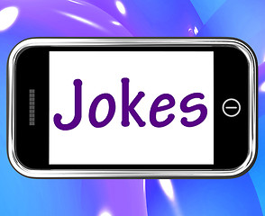 Image showing Jokes Smartphone Means Humour And Laughs On Web