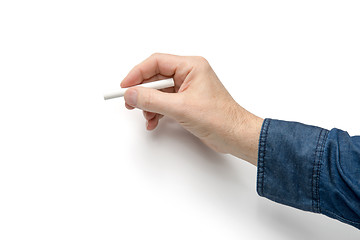 Image showing hand with white crayon