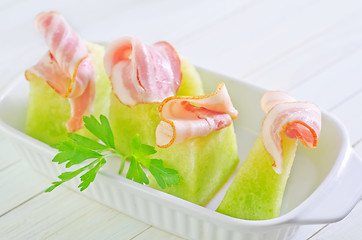 Image showing melon and ham