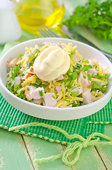 Image showing salad with chicken and cheese