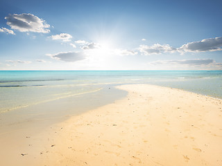 Image showing Sand beach in lagoon