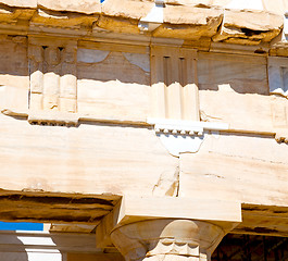 Image showing athens  acropolis and  historical    in greece the old architect