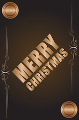 Image showing Merry Christmas and Happy New Year lettering Greeting Card. Vector illustration