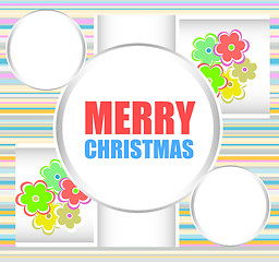 Image showing Merry Christmas and Happy New Year lettering Greeting Card. Vector illustration