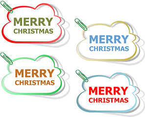 Image showing Merry christmas stickers. creative concept vector background for Web and Mobile Applications, Happy New Year. Illustration template design, holiday infographic, page, banner. 