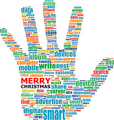 Image showing Merry Christmas - unique xmas design element. Great design element for congratulation cards, banners and flyers. Happy new year