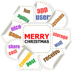 Image showing Merry Christmas - unique xmas design element. Great design element for congratulation cards, banners and flyers. Happy new year