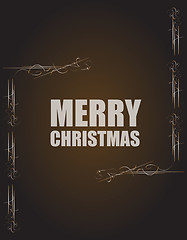 Image showing Merry Christmas message and abstract vintage grunge background. Vector illustration