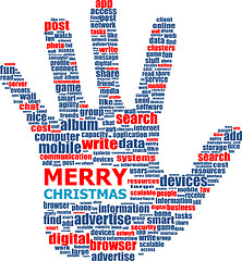 Image showing Merry Christmas - unique xmas design element. Great design element for congratulation cards, banners and flyers. Happy new year