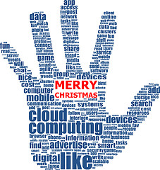 Image showing Merry Christmas - unique xmas design element. Great design element for congratulation cards, banners and flyers. Happy new year