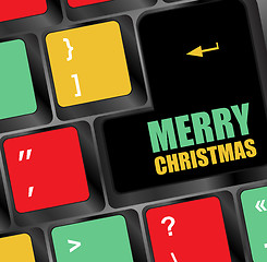 Image showing Computer Keyboard with Merry Christmas Key vector illustration