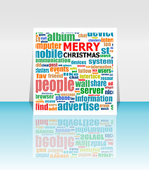 Image showing Merry Christmas - unique xmas design element. Great design element for congratulation cards, banners and flyers. Happy new year