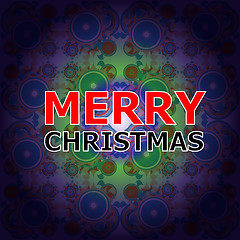 Image showing Merry Christmas and Happy New Year lettering Greeting Card. Vector illustration