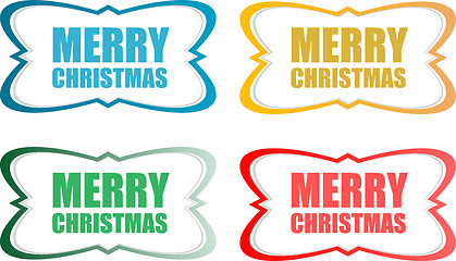 Image showing Vector Merry Christmas stickers set isolated on white
